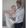 Cuddledry Original White and Blue Hands-Free Baby Bath Towel