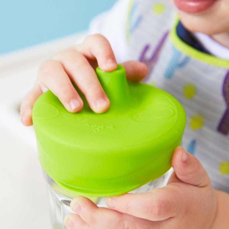 Toddler with the Universal Silicone Lid Set