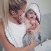 Cuddledry Original Grey Stars Hands-Free Baby Bath Towel