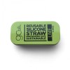 GoSili Extra Wide Lime Green Silicone Straw with Tin Case