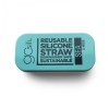 GoSili Extra Wide Sea Blue Silicone Straw with Tin Case