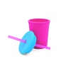 GoSili Silicone Berry/Sea Blue Large Kids' Straw Cup