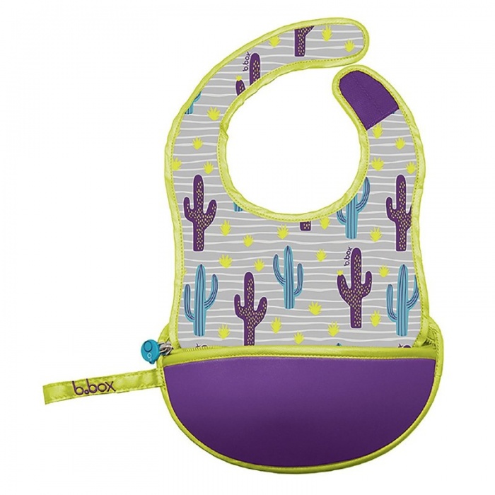 b.box Cactus Capers Purple Baby Travel Bib