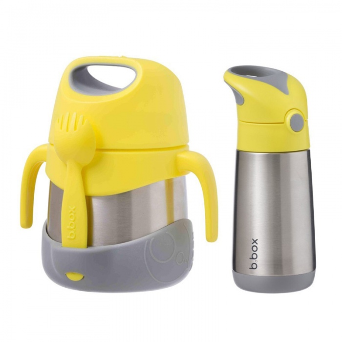 b.box Lemon Sherbet Kids' Insulated Bottle and Jar Bundle