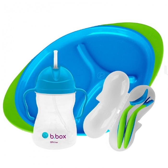 b.box Ocean Breeze Blue Baby Feeding Set