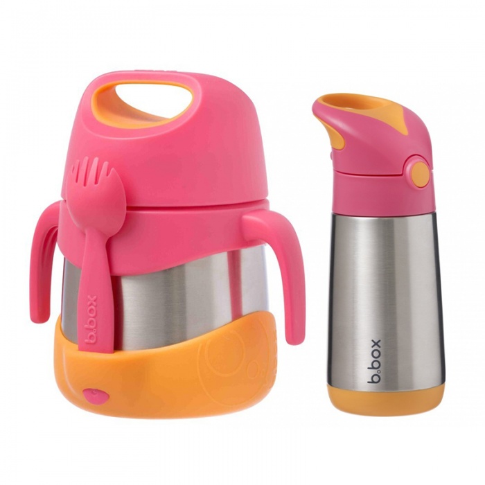 b.box Strawberry Shake Kids' Insulated Bottle and Jar Bundle