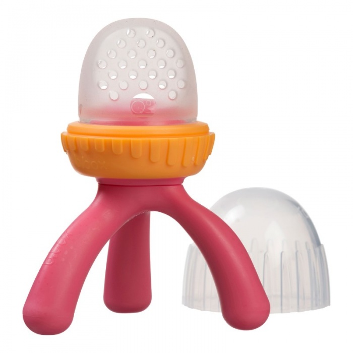 b.box Strawberry Shake Pink Silicone Fresh Food Feeder