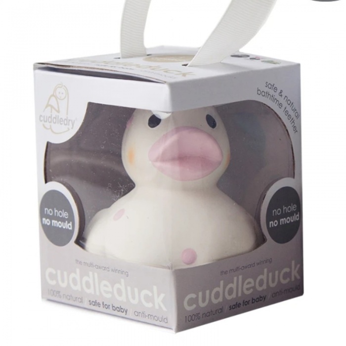 Cuddledry Cuddleduck Pink Baby Bath Duck Toy and Baby Teether