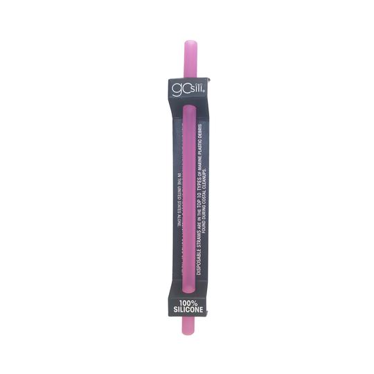 GoSili Berry Pink Kids' Reusable Silicone Straw