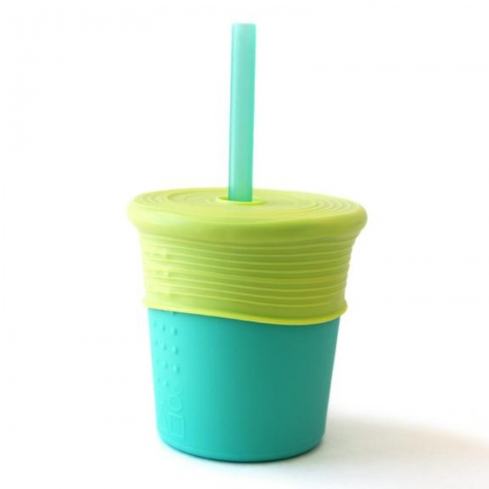 GoSili SIlikids Sea/Lime Silicone Kids' Straw Cup