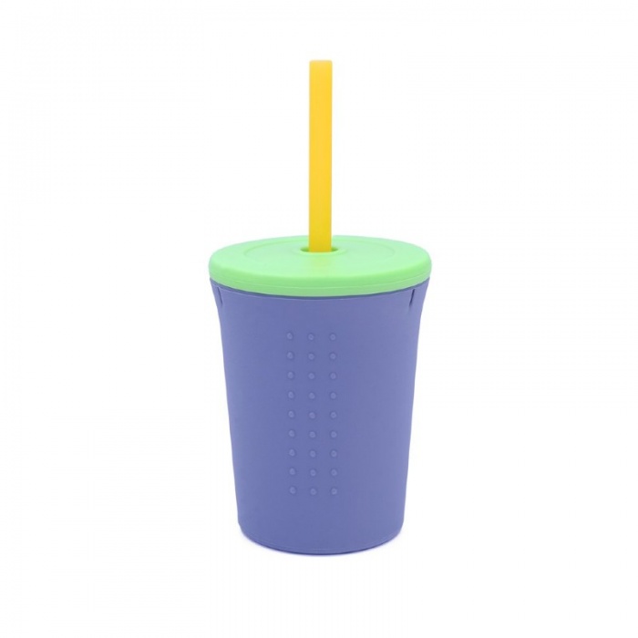 GoSili Silicone Grey/Lime Green Large Kids' Straw Cup