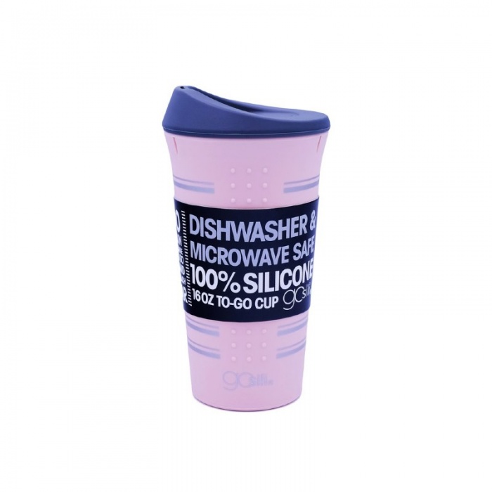 GoSili Silicone Pink Print To-Go Travel Cup