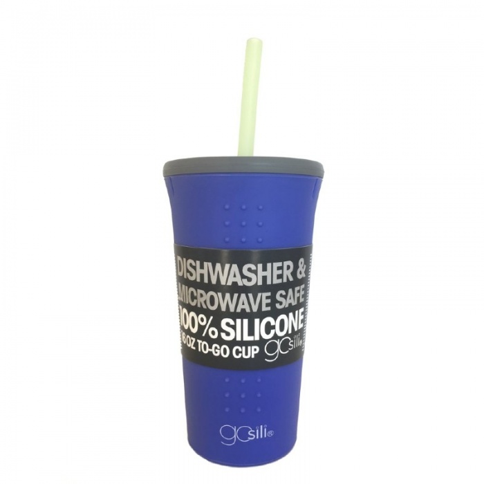 GoSili Silicone Violet/Grey Extra Large Straw Cup