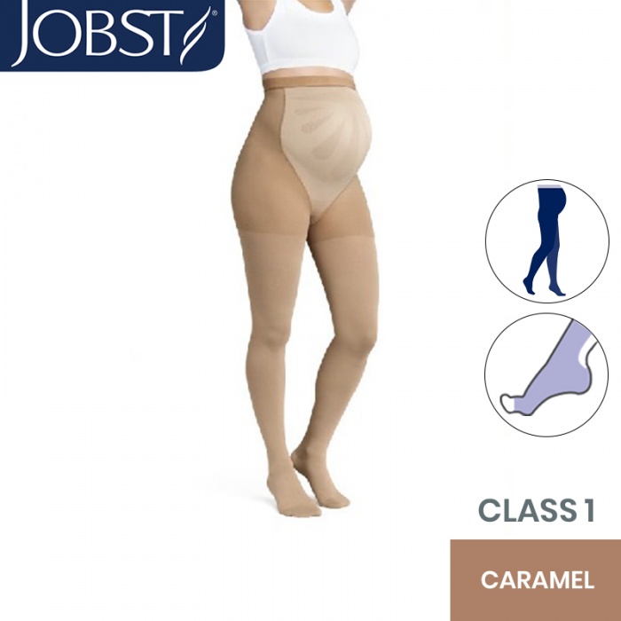 JOBST Maternity Opaque Compression Class 1 (18 - 21mmHg) Caramel Open Toe Compression Stockings