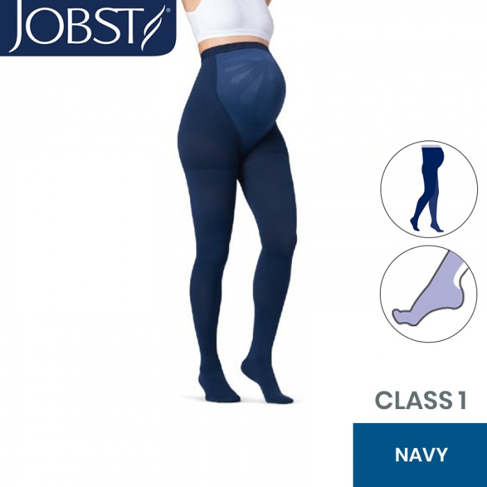 JOBST Maternity Opaque Compression Class 1 (18 - 21mmHg) Navy Closed Toe Compression Stockings