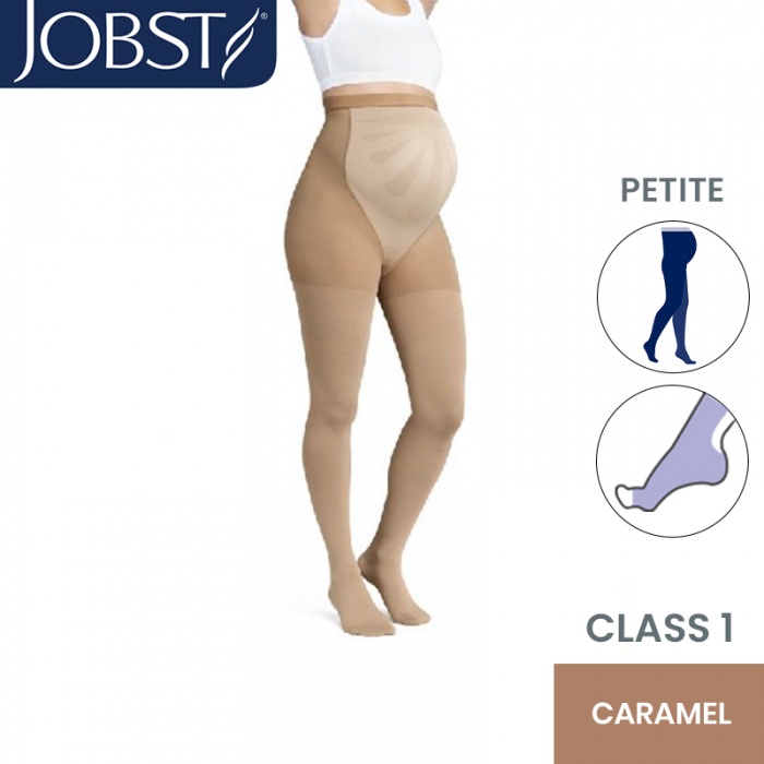 JOBST Petite Maternity Opaque Compression Class 1 (18 - 21mmHg) Caramel Open Toe Compression Stockings