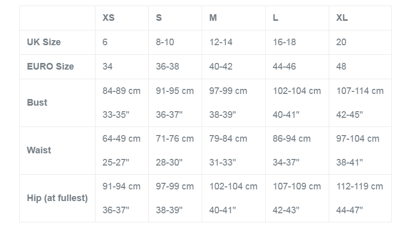 Size Chart Size Chart