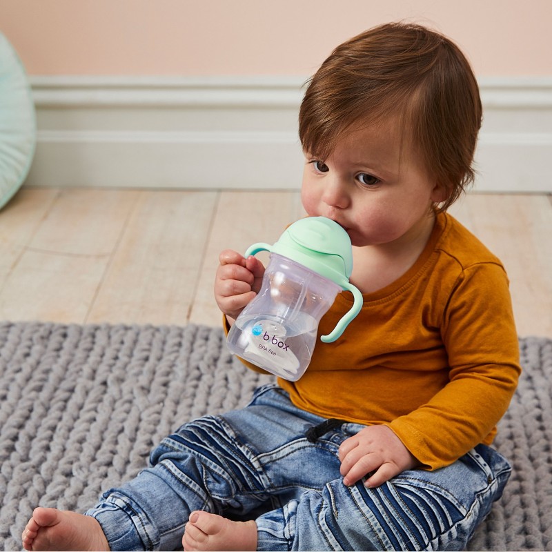 Toddler drinking from the b.box Sippy Cup Toddler drinking from the b.box Sippy Cup