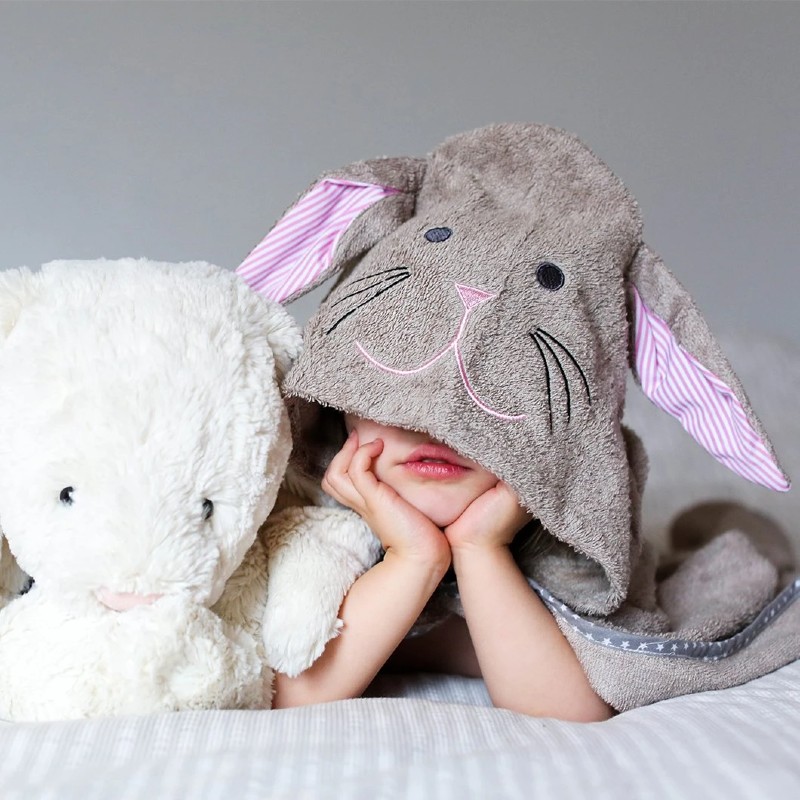 Cuddledry Cuddlebunny Hooded Baby Bath Towel Twins.co.uk