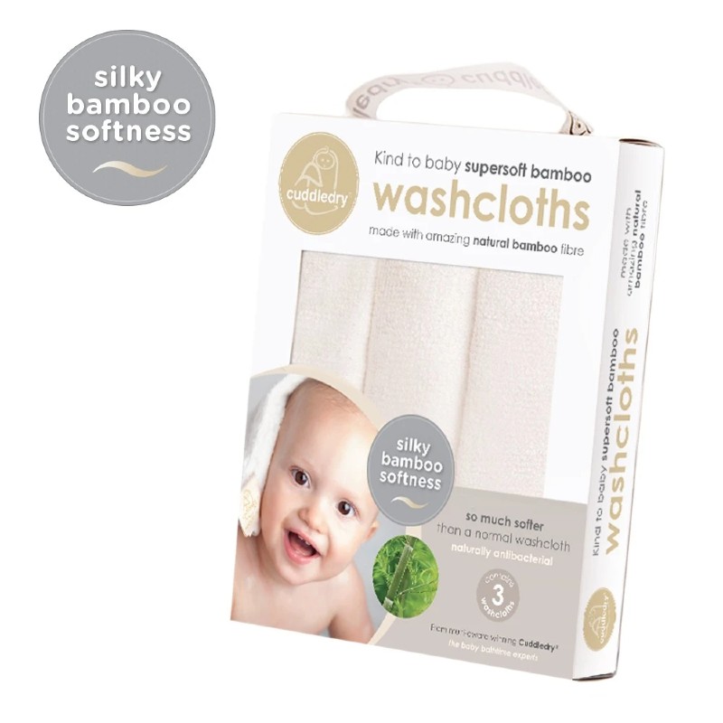 Cuddledry Bamboo Baby Wash Cloth (Pack of 3)
