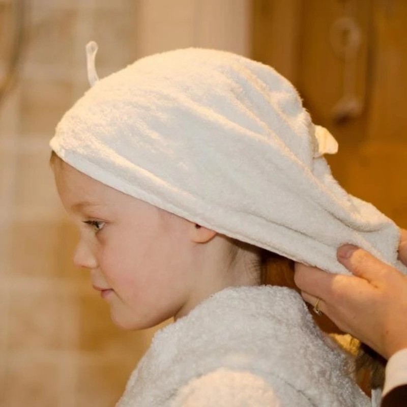 Cuddledry Cuddletwist Kids White Hair Towel Wrap