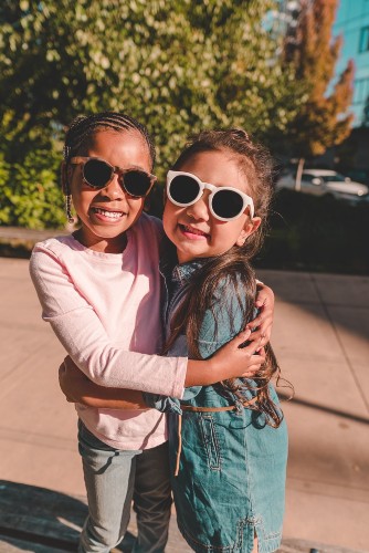 The Chill Glasses feature shatterproof polycarbonate lenses Children Wearing Real Shades Chill Sunglasses