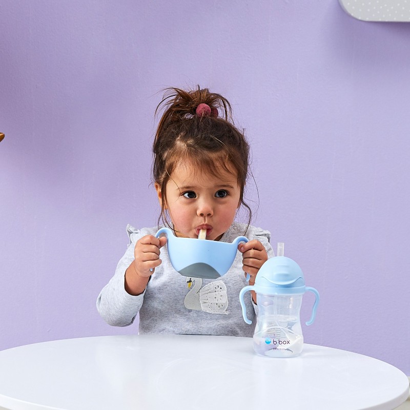 Toddler drinking from the b.box Sippy Cup Toddler drinking from the b.box Sippy Cup