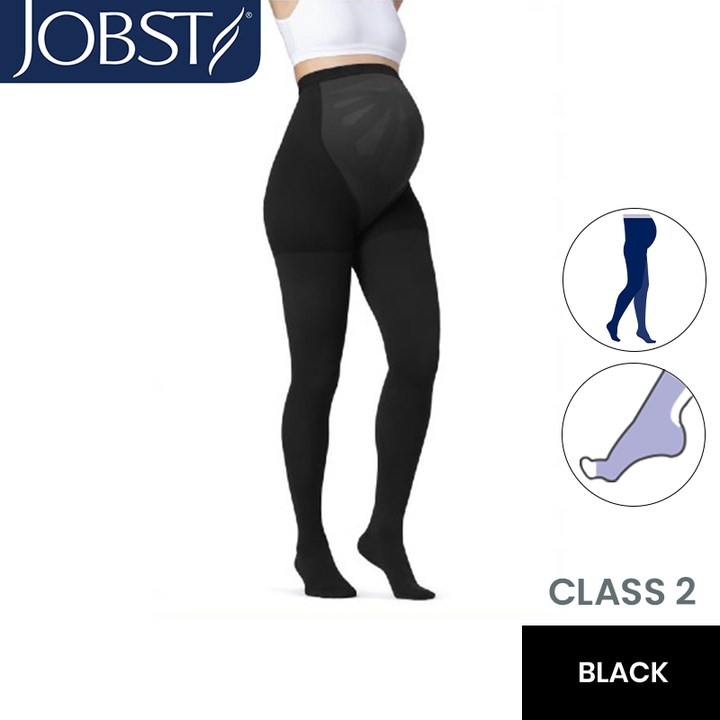 JOBST Opaque CC2 Black Maternity Stockings Twins