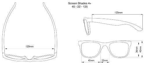 Dimensions of the Screen Sunglasses