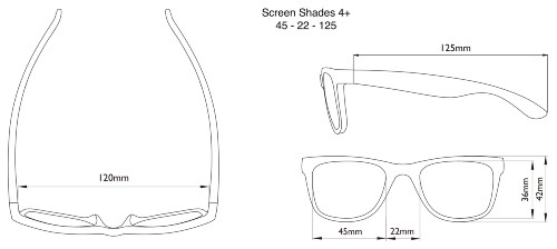 Dimensions of the Screens Sunglasses Dimensions of the Screen Sunglasses