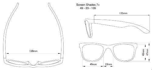 Dimensions of the Screen Sunglasses